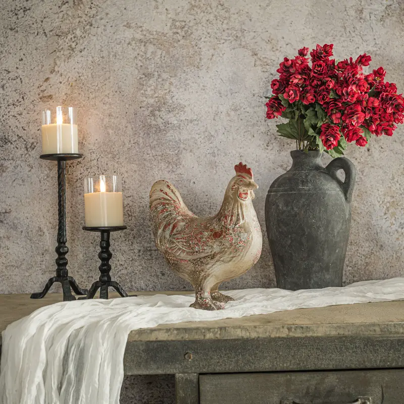 10" Speckled Red Rooster Figurine 1