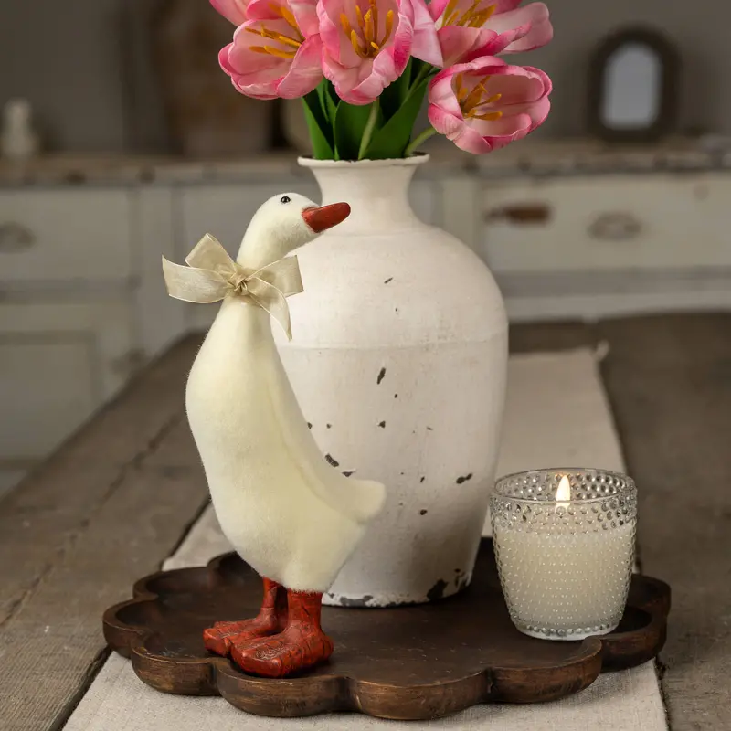 11-Inch Cream Duck Tabletop Decoration 1