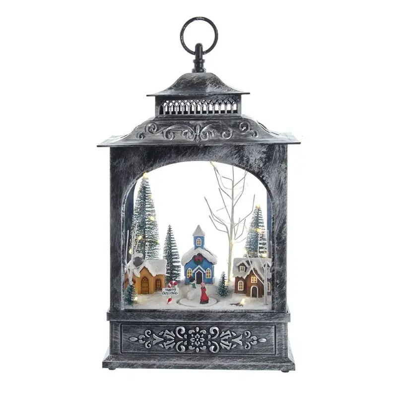 15" Led Holiday Village Lantern – Warm Glow Illuminated Display 1