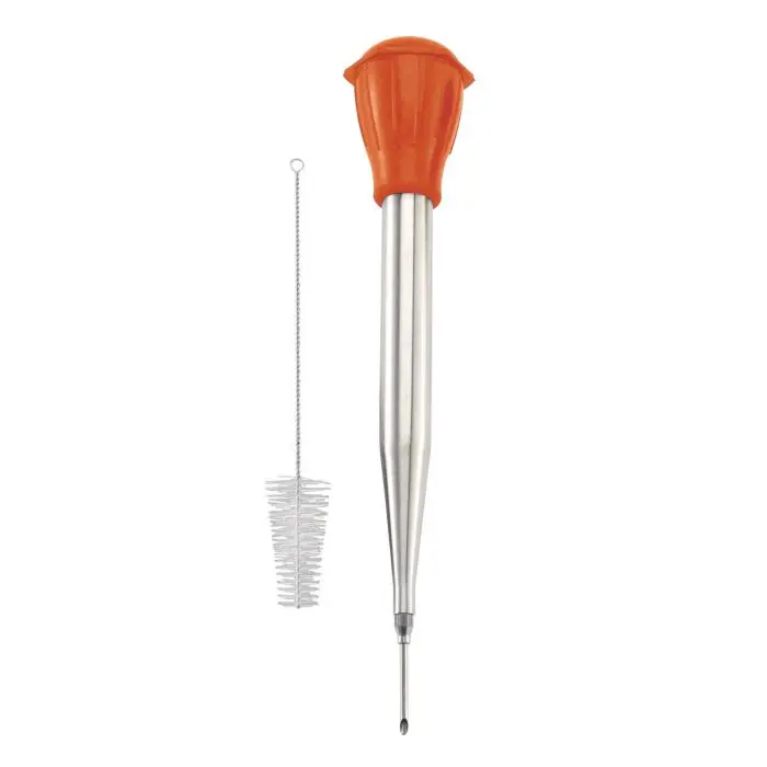 2-Ounce Stainless Steel Basting Syringe With Cleaning Brush And Needle 1