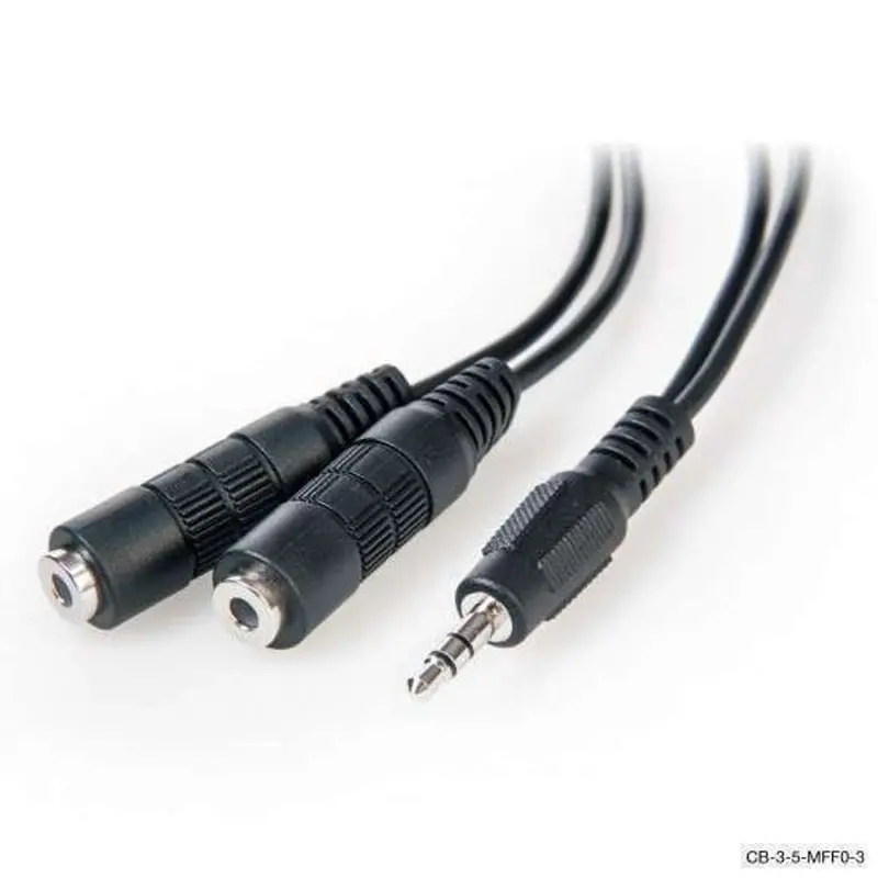 3.5Mm Stereo Audio Splitter – 1 Male To 2 Female Headphone Jack Cable 1