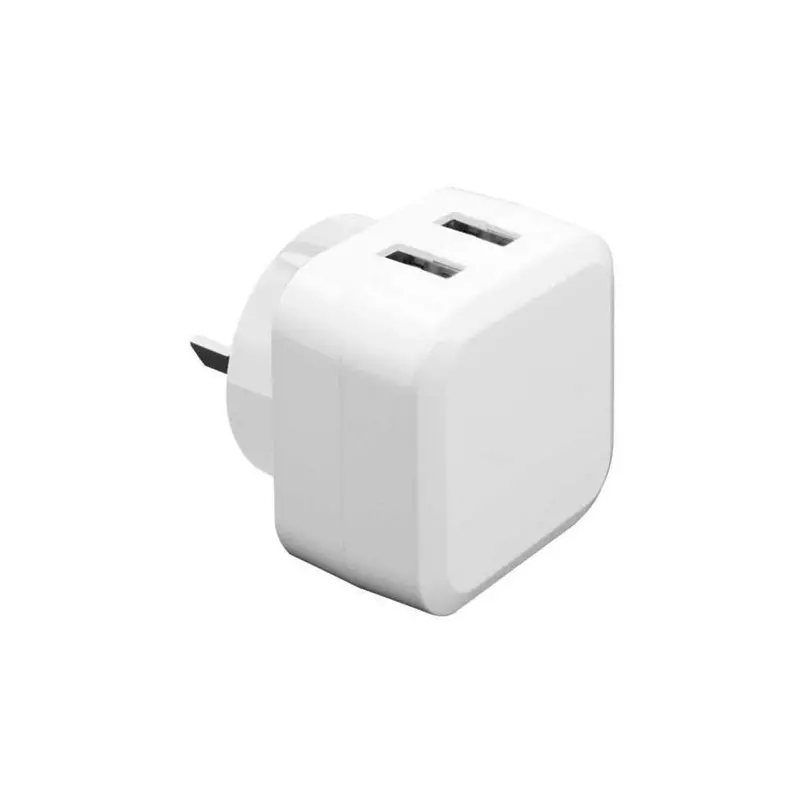 3-In-1 Dual-Usb Wall Charger With Integrated Charging Cable – White 1