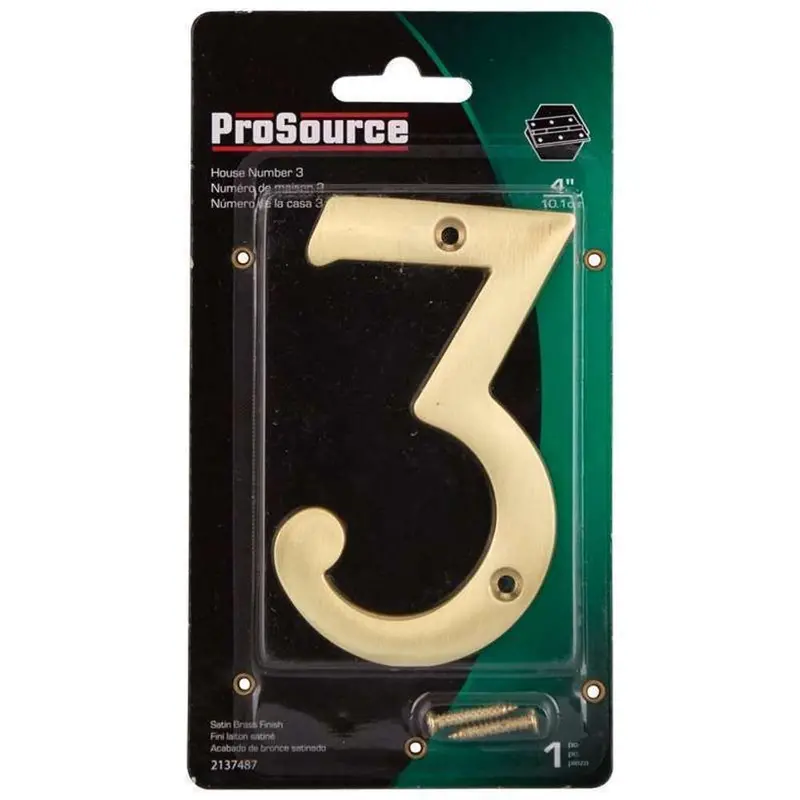 4 Inch Polished Brass House Number '3' – Prosource 1