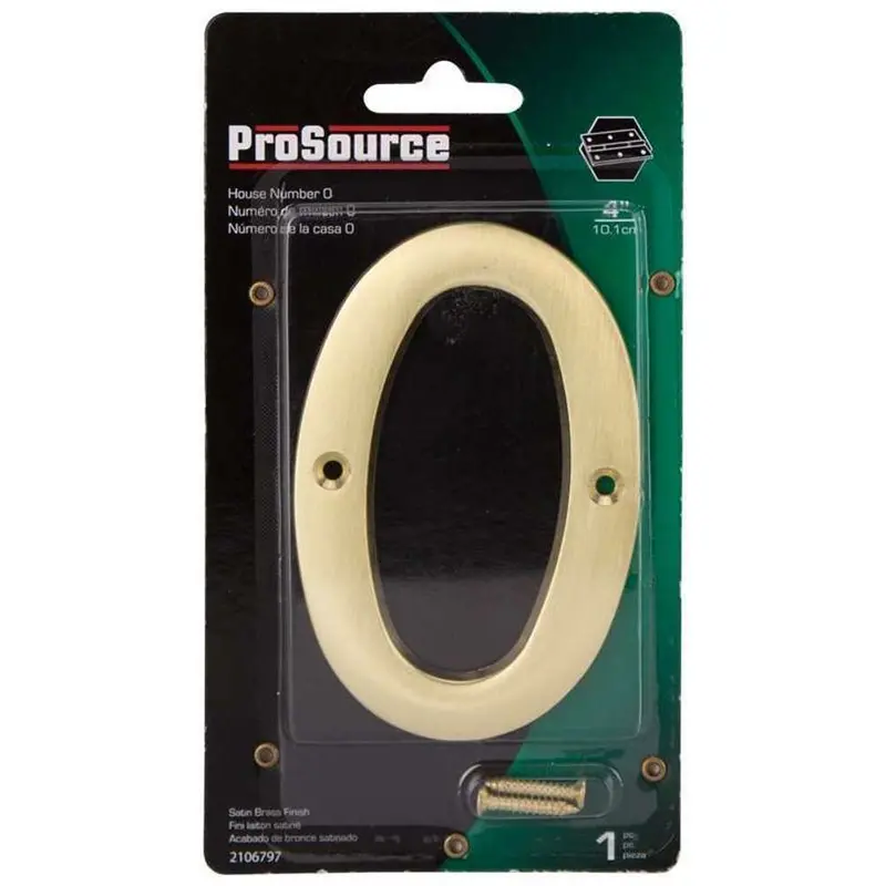 4 Inch Satin Brass House Number '0' – Prosource 1