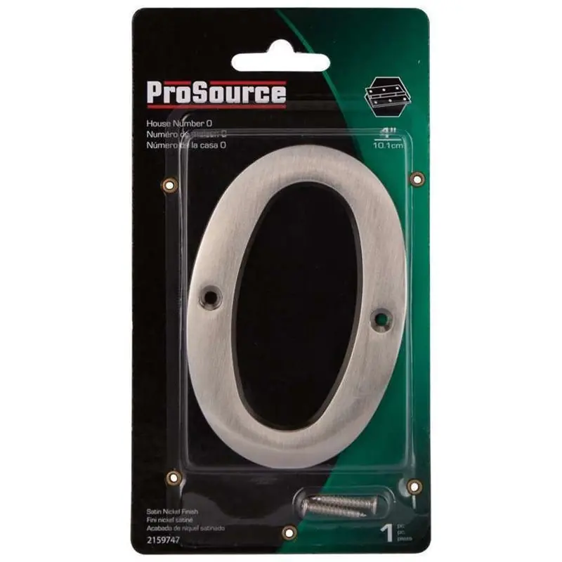 4 Inch Satin Nickel House Number '0' – Prosource 1