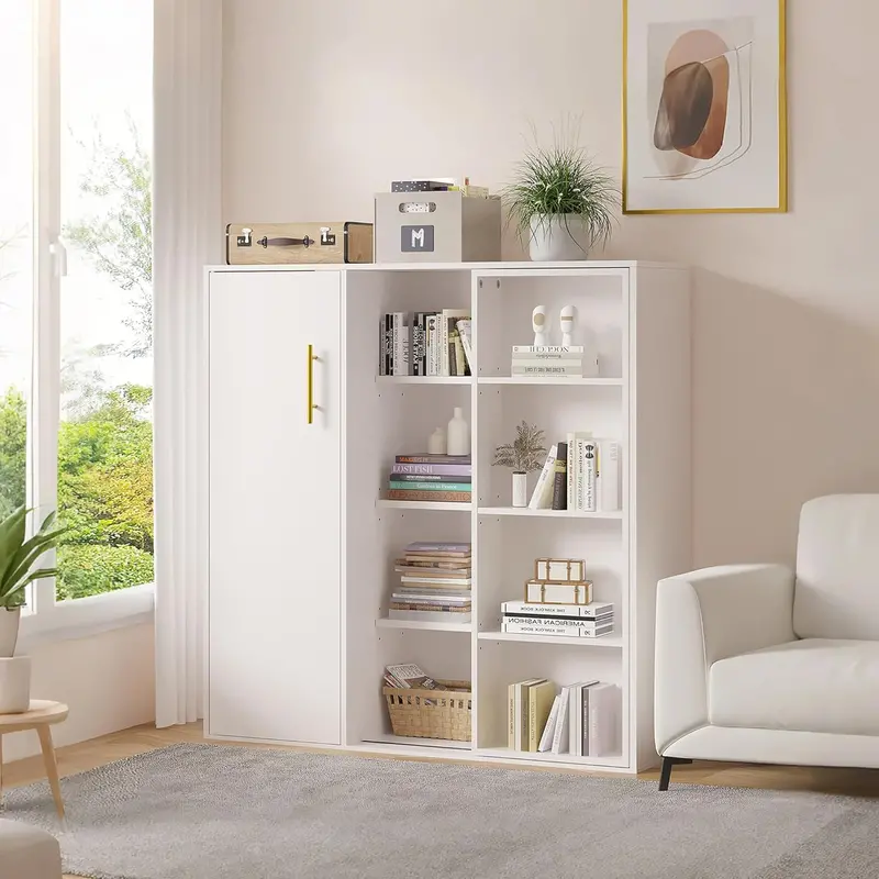 4-Tier Freestanding Storage Cabinet – Adjustable Shelving Unit With Door Enclosure 1
