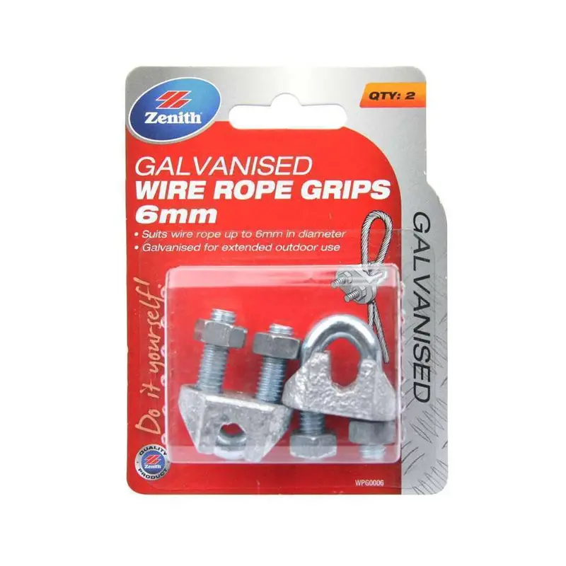 6Mm Galvanized Wire Rope Grip – Zenith Brand 1