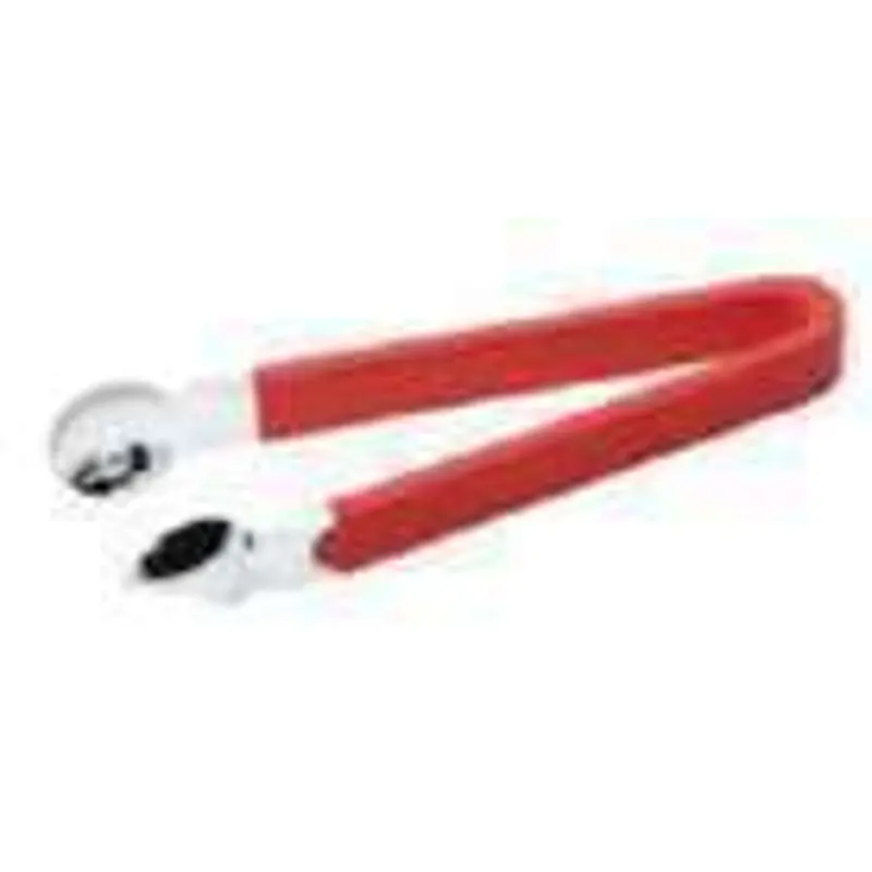 7-Inch Stainless Steel Ice Tongs With Red Pvc Grip 1