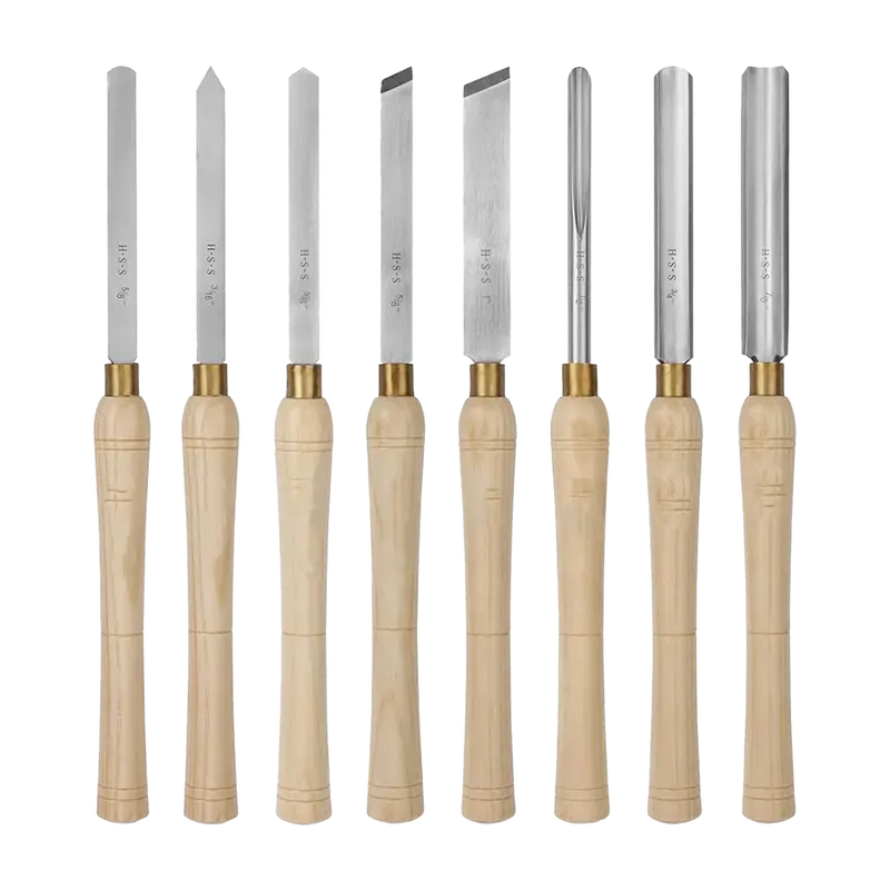 8-Piece Wood Lathe Turning Chisel Set For Beginners & Pros 1