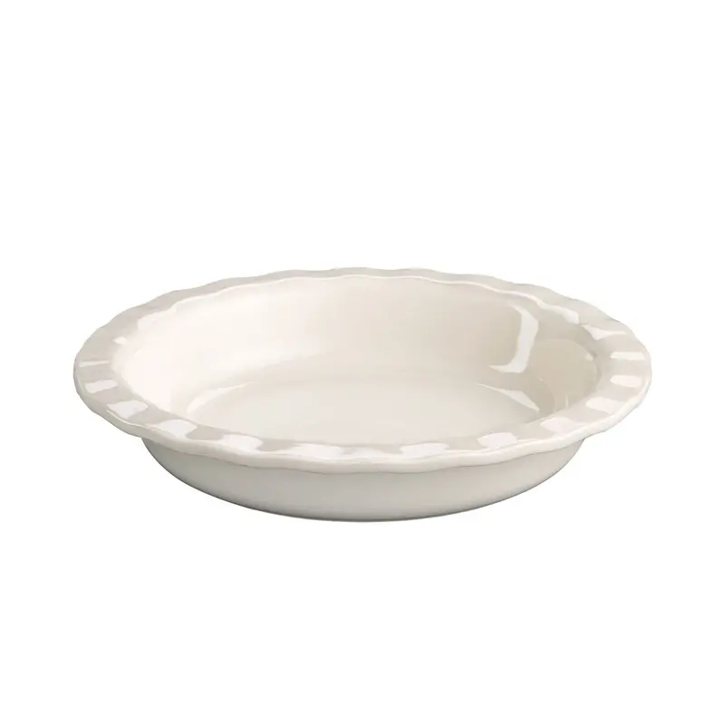9.5-Inch Wheat-Colored Ceramic Pie Plate – Oven-Safe 1