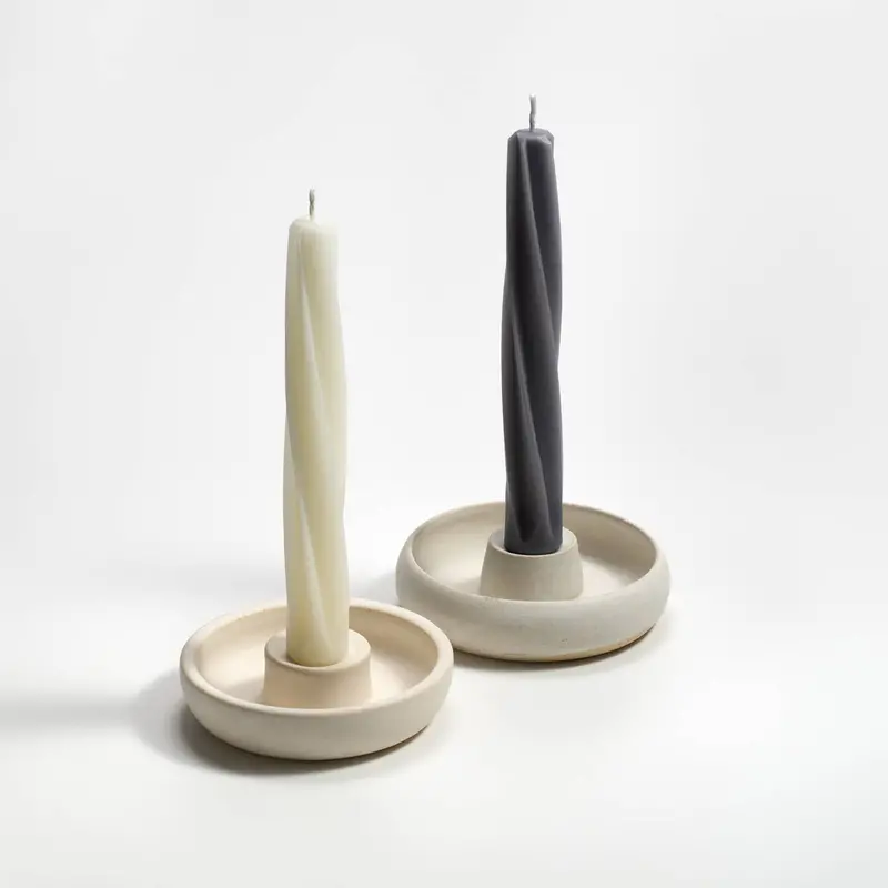 9-Inch Twist Taper Candles – Unscented Beeswax Blend 1