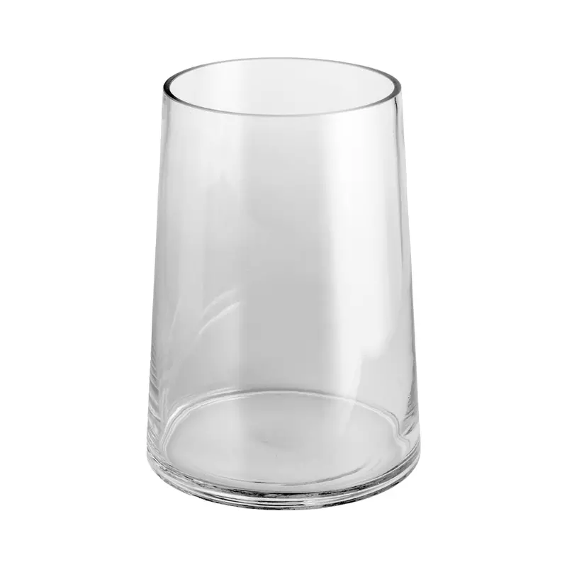 Angled Clear Glass Vase – 25X18Cm Geometric Tabletop Accent 1