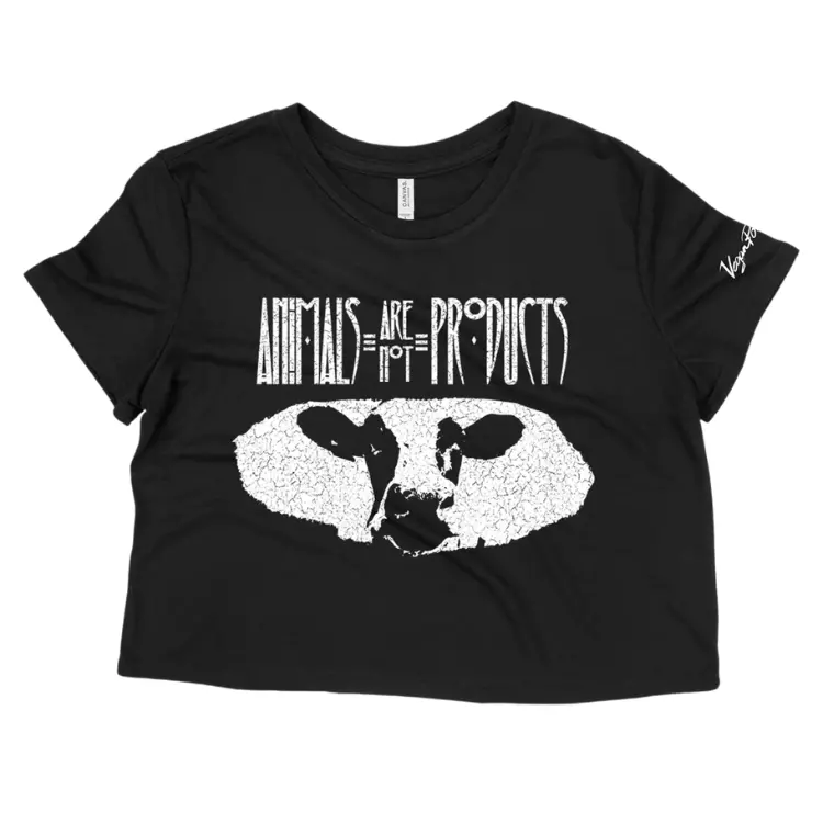 'Animals Are Not Products' Cropped Vegan T-Shirt 1
