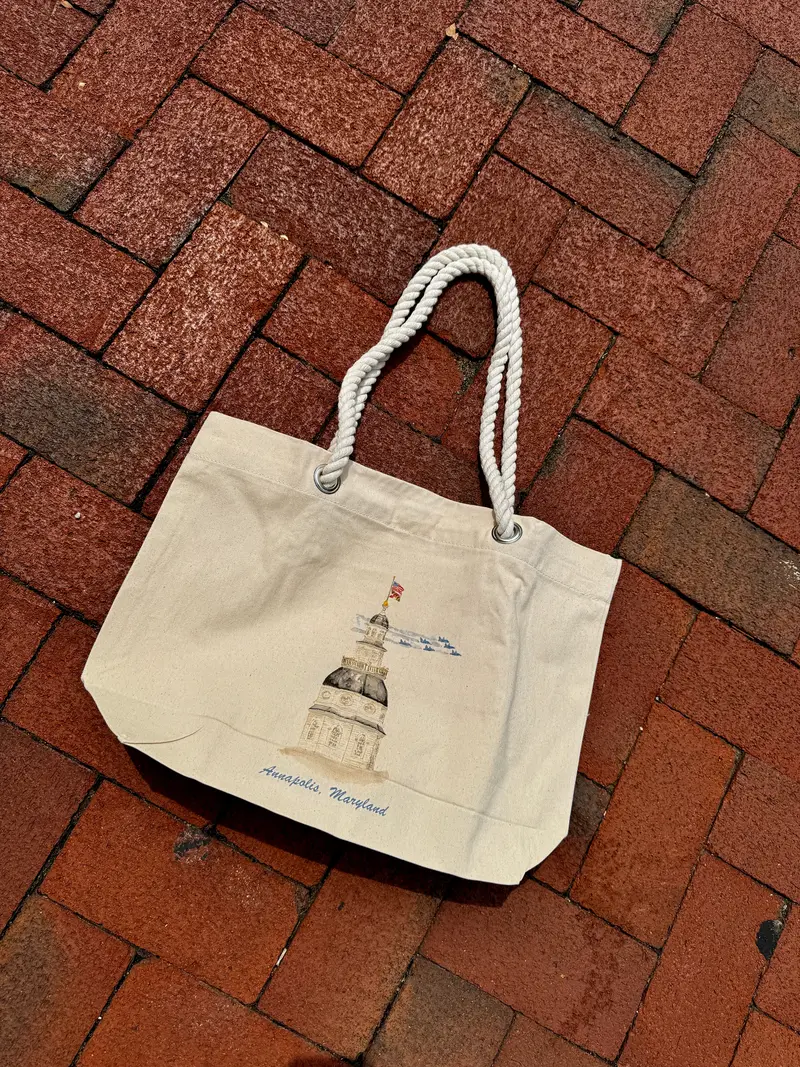 Annapolis Tote Bag Featuring Md State House & Blue Angels 1