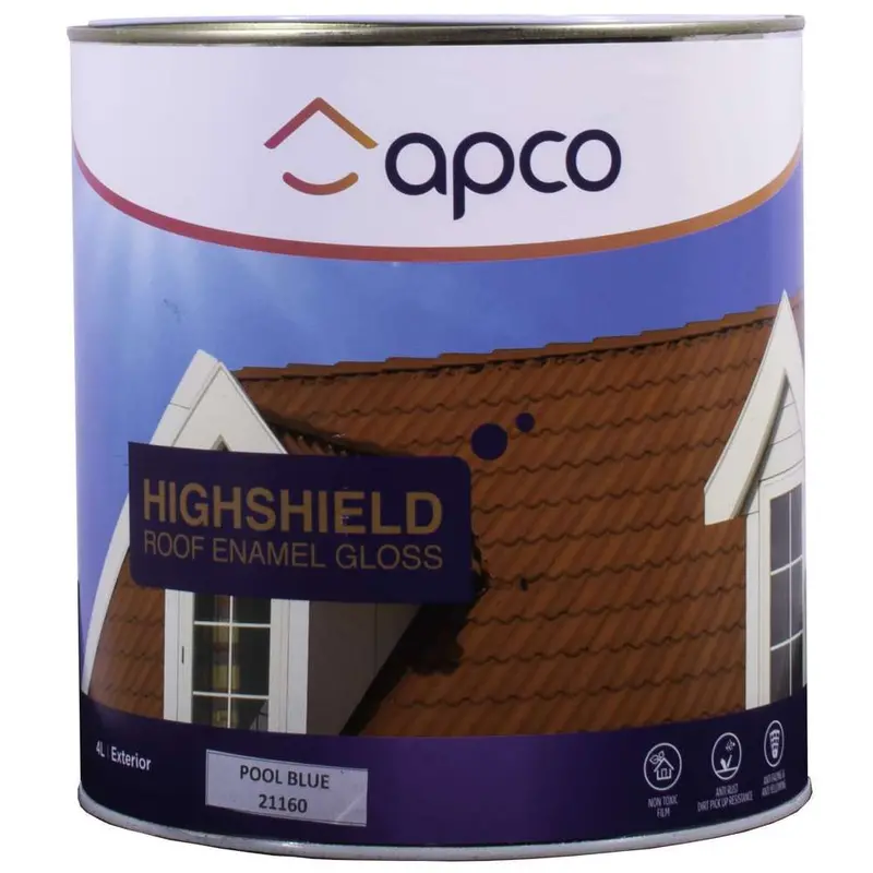 Apco Highshield Roof Gloss Enamel – Pool Blue, 4L 1