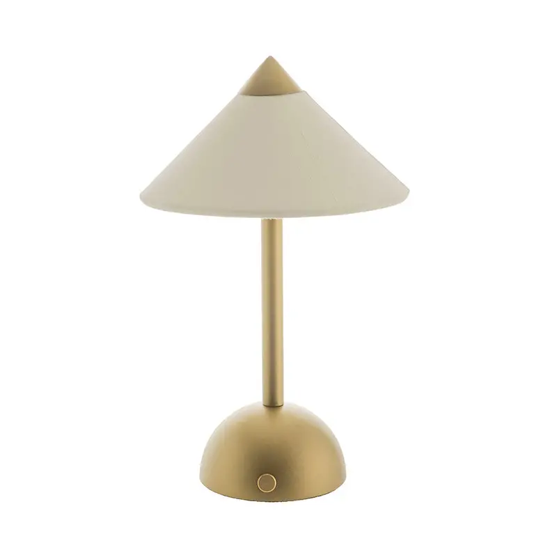 Apex Rechargeable Portable Lamp – Gold Base & Linen Shade (25X15 Cm) 1
