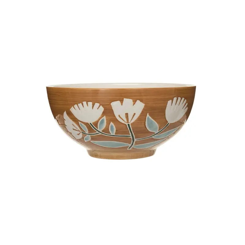 Artisan Floral Ceramic Bowl 1