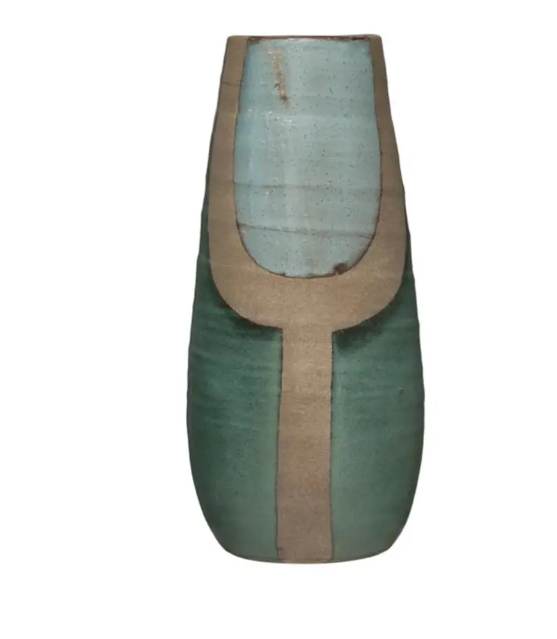 Artisan-Handpainted Neutral-Tone Ceramic Vase 1