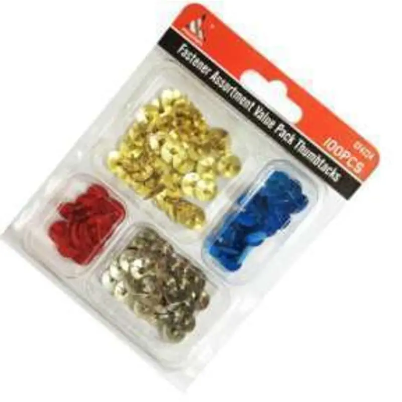 Assorted Thumbtacks Pack – 100-Piece Variety Set 1
