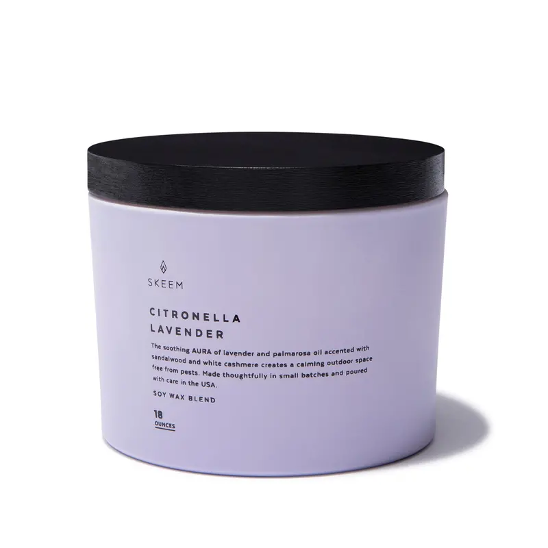 Aura Citronella Triple-Wick Candle – Lavender Relaxation Soy Blend 1