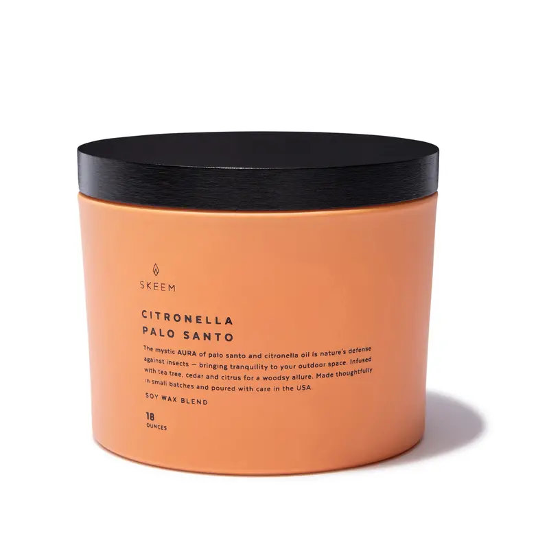 Aura Citronella Triple-Wick Candle – Palo Santo Scented Soy Blend 1