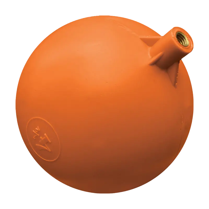 Ayron Orange Float Ball Valve – 4.5-Inch Diameter Plumbing Component 1