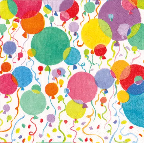 Balloons And Confetti Cocktail Napkins – Festive Party Essentials 1