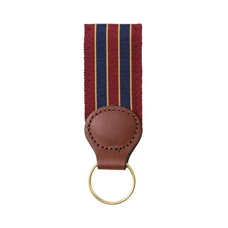 Barrons-Hunter Brick, Navy, And Gold Grosgrain Key Fob 1