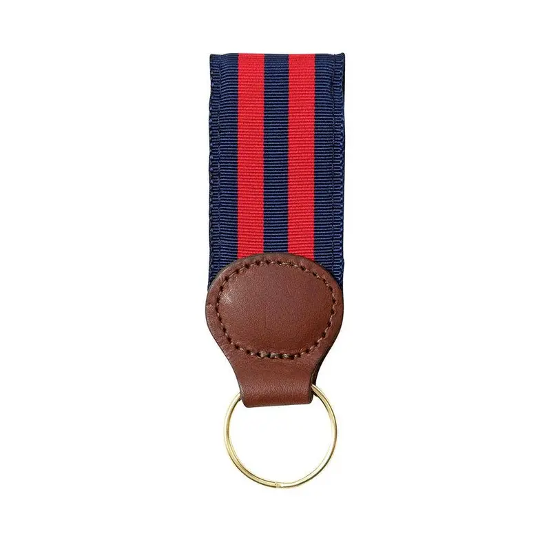 Barrons-Hunter Navy And Red Grosgrain Key Fob 1