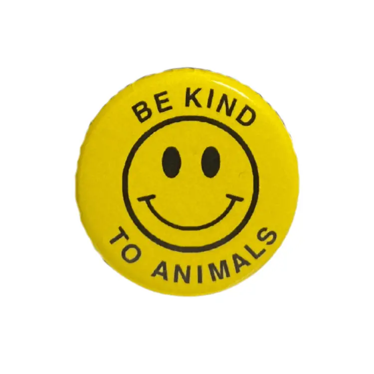 'Be Kind To Animals' Vegan Awareness Button – 1-Inch Round Pin 1
