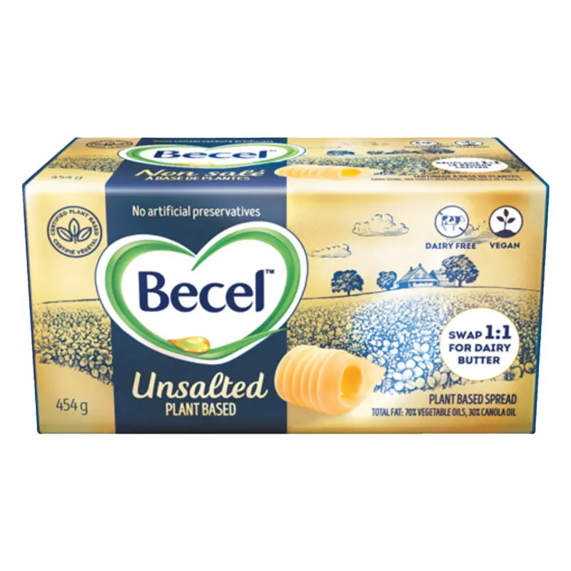 Becel Plant-Based Unsalted Butter Alternative – Vegan Spread, 454G (Clearance) 1