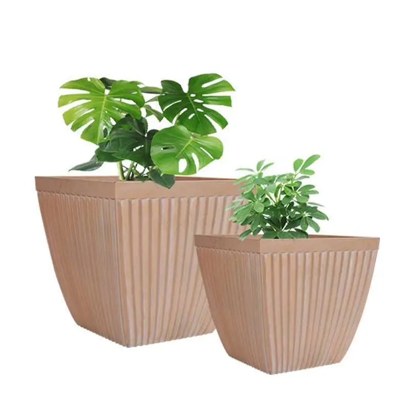 Bellan Neptune Square Terra Cotta Planter – Ancient Finish, 43 X 43 X 42Cm 1