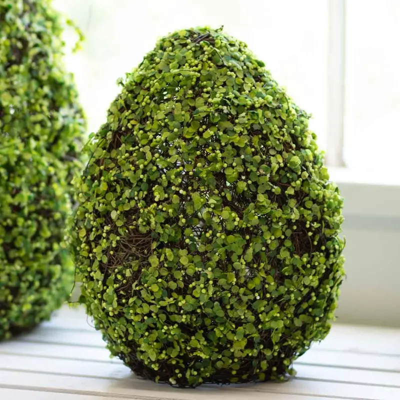 Belmont Faux Greenery Easter Egg Ornament 1