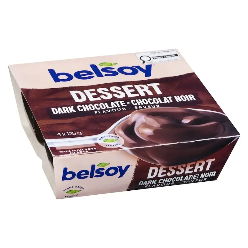 Belsoy Dark Chocolate Pudding – 4 X 125G Vegan Dessert Cups 1