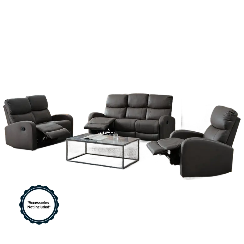 Bently Potter 3+2+1 Fabric Recliner Sofa – Dark Grey Finish 1