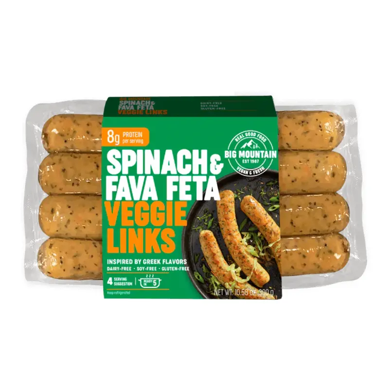Big Mountain Foods Spinach & Fava Bean Feta-Style Links – 300G 1