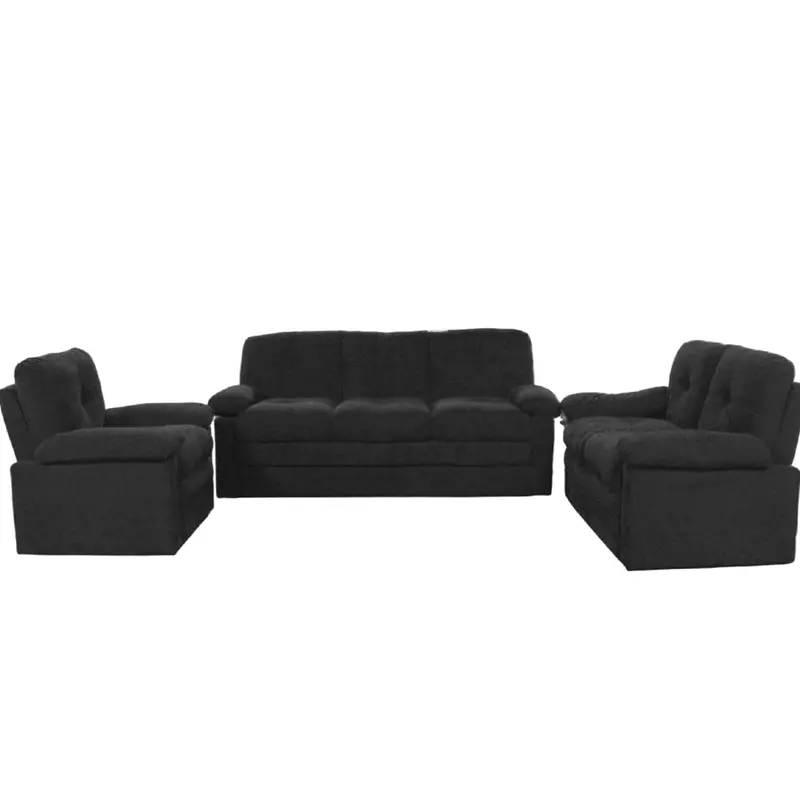 Billy 3+2+1 Black Fabric Sofa Set – 12-Month Warranty 1