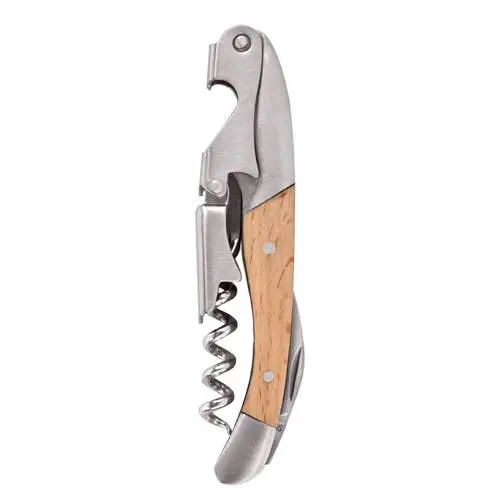 Birchwood-Handled Double-Hinged Corkscrew 1