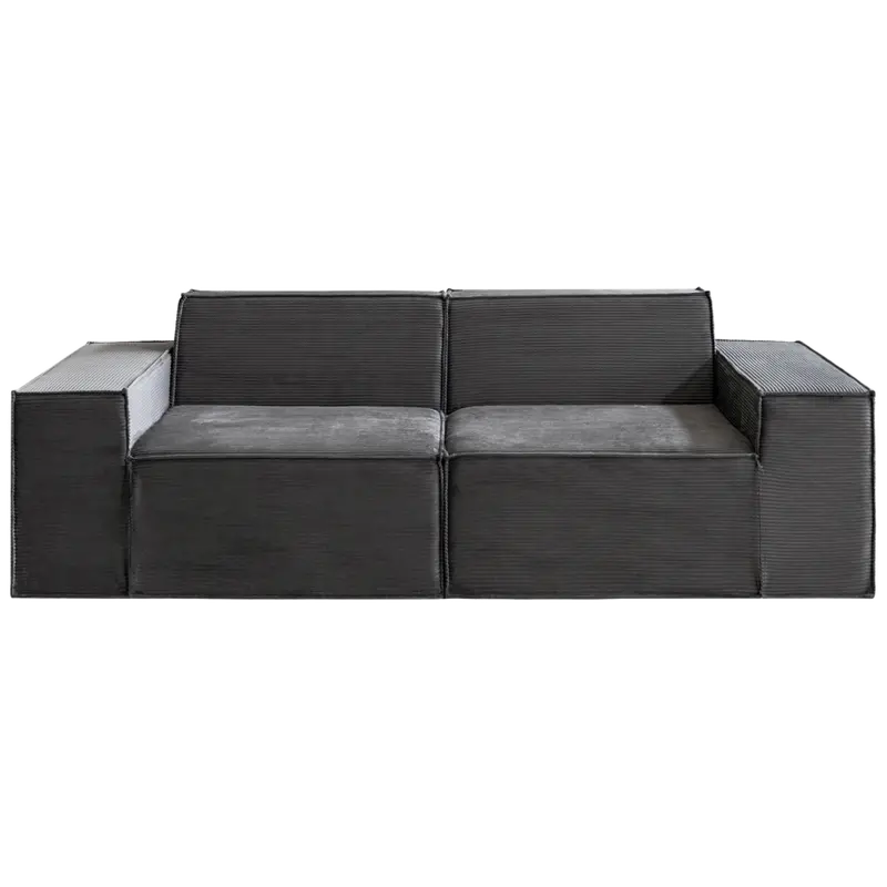 Black 2-Seater Compressed Fabric Sofa – Home Basics #B004 1