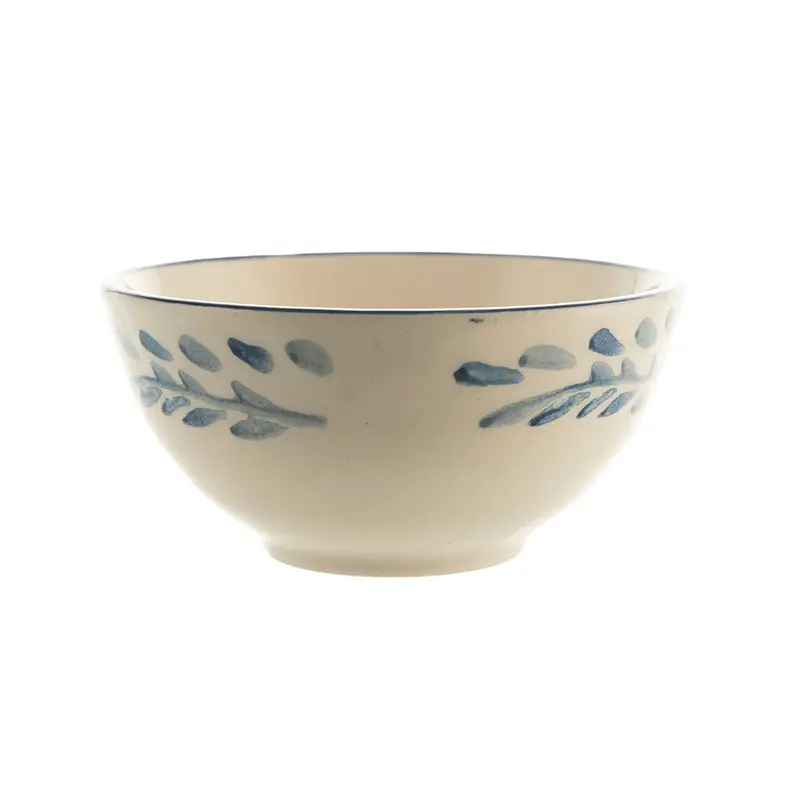 Blue Leaf Ceramic Dip Bowl – 10 Cm Round Mini Serving Vessel 1