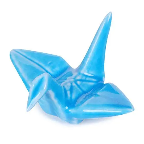 Blue Origami Crane Chopstick Rest – 2" Porcelain Rest (Case Of 12) 1
