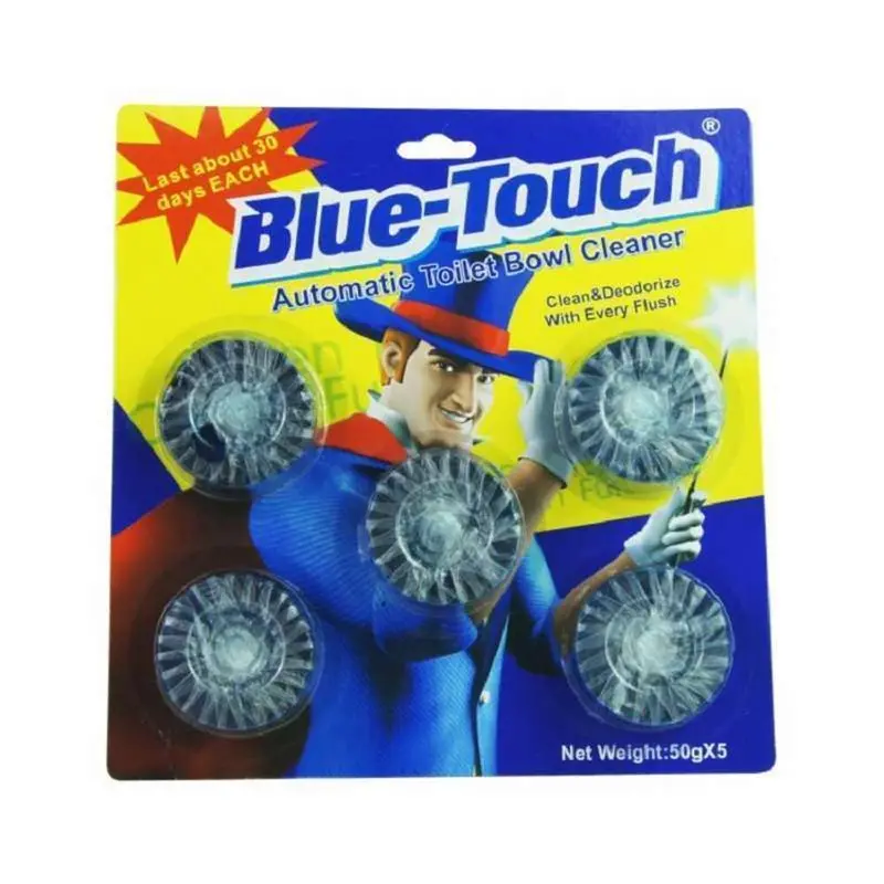 Blue Touch In-Tank Toilet Bowl Cleaner – 5-Pack (50G Each) 1