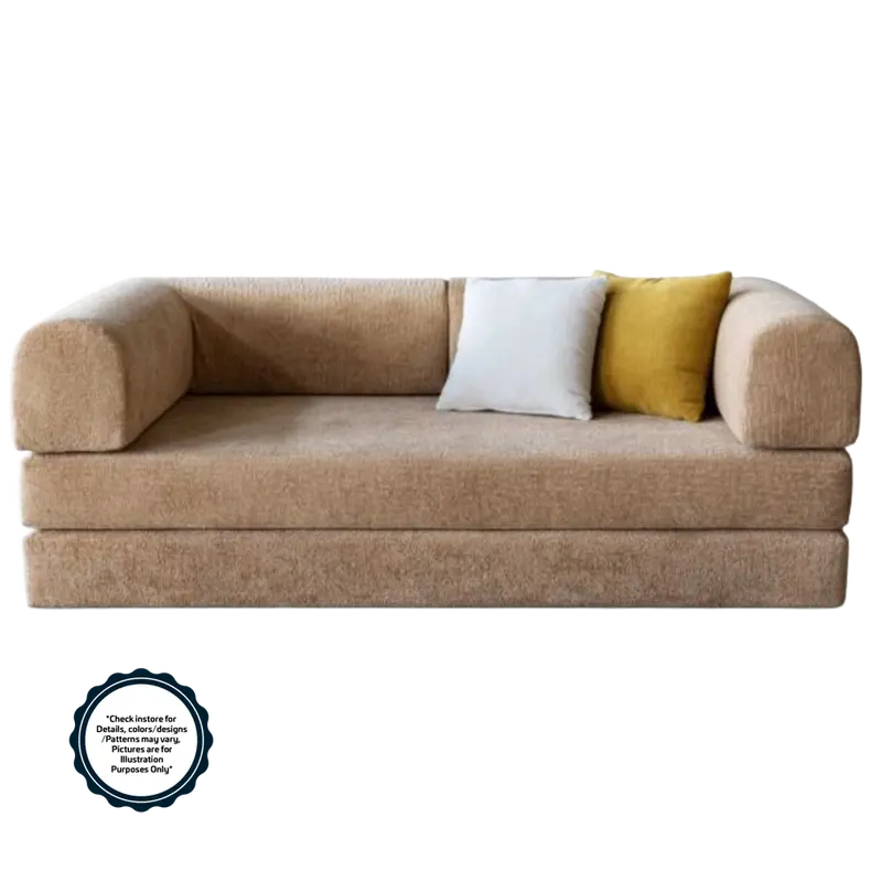 Brown Pull-Out Sofa Bed – Home Basics 2-Seater Compressed Design #B010 1
