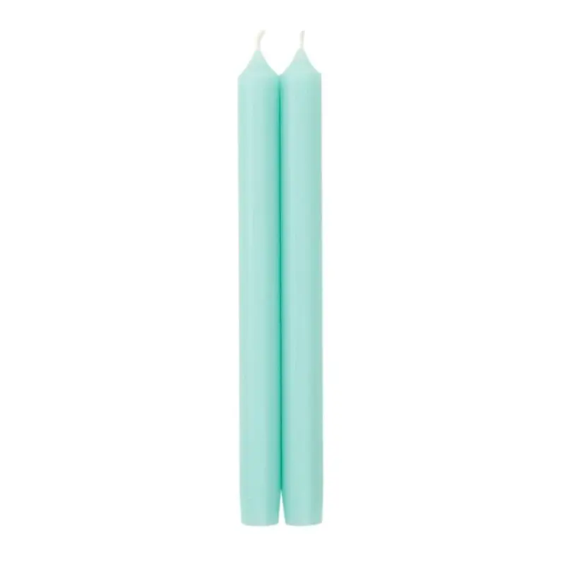 Caspari Crown Duet Candle – 10-Inch Aqua 1