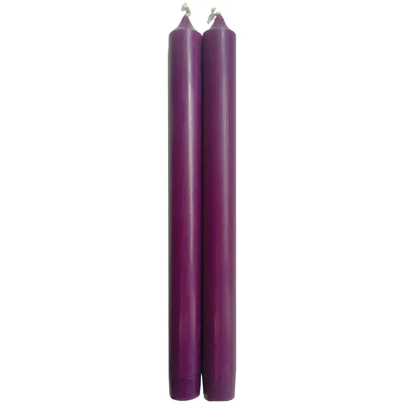 Caspari Crown Duet Candle – 10-Inch Plum 1