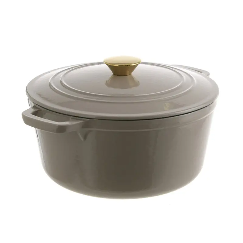 Cast Iron Casserole Pot – Mushroom Finish, 4.6L Capacity 1