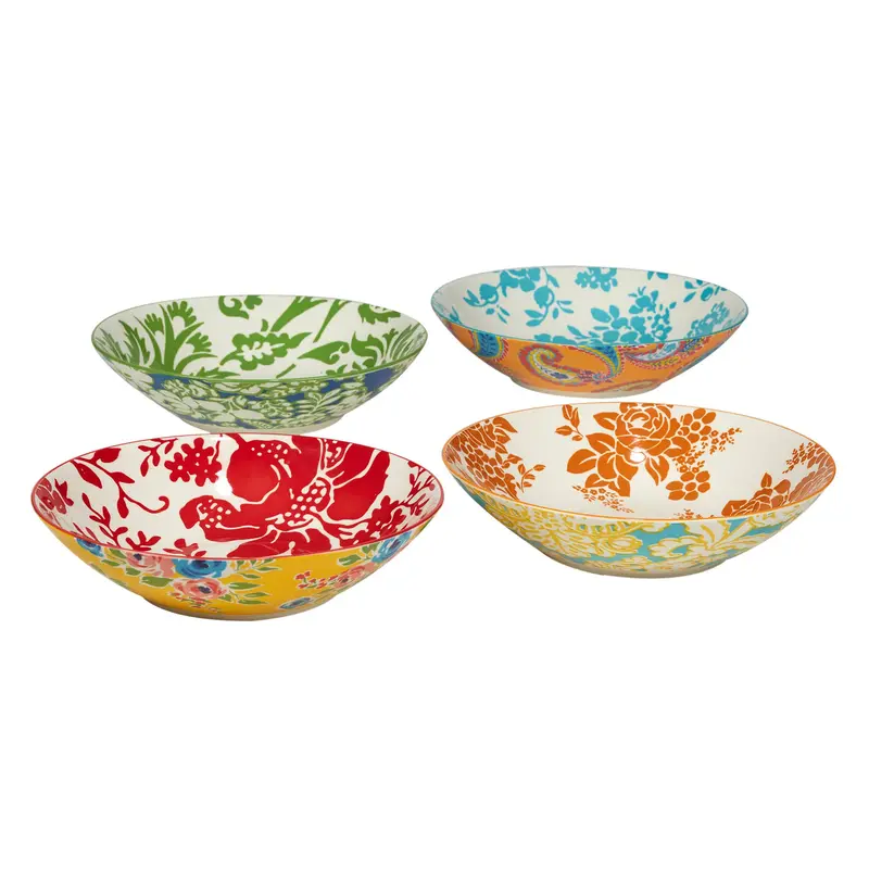Certified International Damask Floral Soup And Pasta Bowl (9.375" × 2.25", Set Of 4) 1