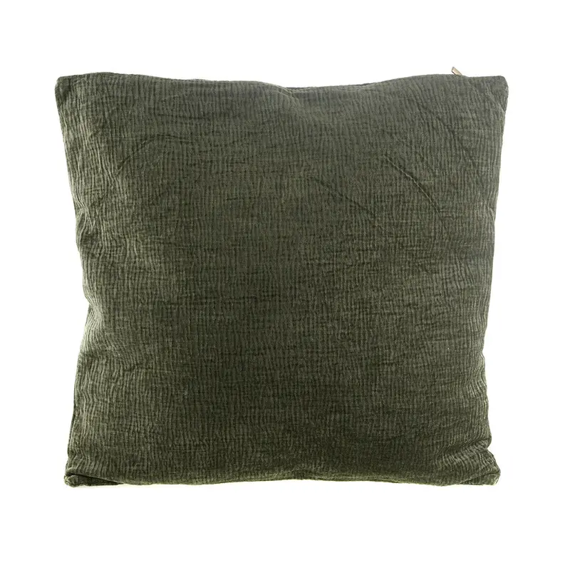 Chenille Texture Decorative Cushion – Emerald Green, 50Cm Square 1