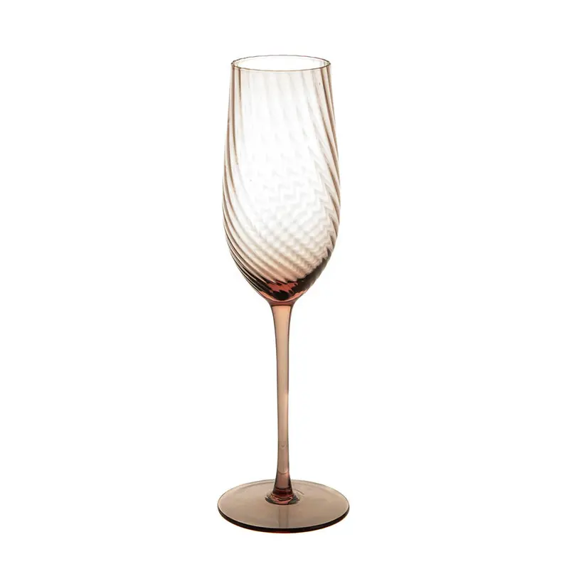 Chocolate Ribbed Swirl Champagne Flute 1