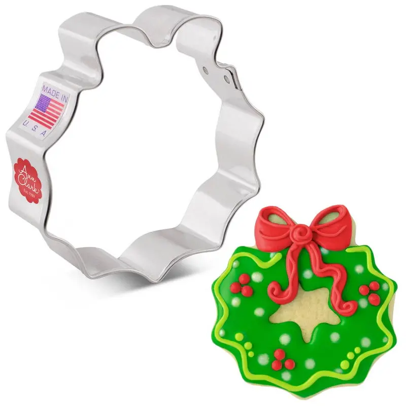 Christmas Wreath Cookie Cutter – 3.5-Inch Stainless Steel 1